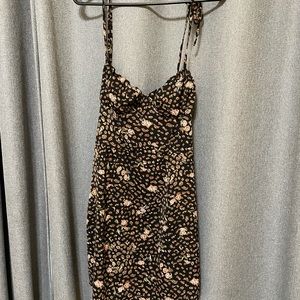Floral/animal print mini dress